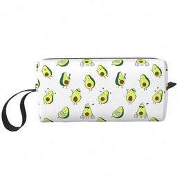avocado Pattern Makeup Bag for Women Travel Cosmetic Organizer Kawaii Fruit Vegan Storage Toiletry Bags Dopp Kit Case Box 13O3#