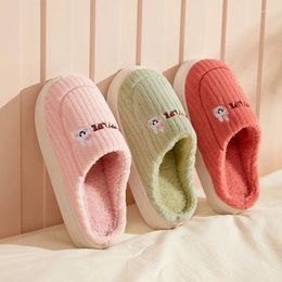 Slippers Spot Cotton For Women In Autumn And Winter Cute Home Indoor Anti Slip Thick Sole Warm Soft Wool