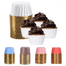 Baking Moulds 50pcs Cupcake Wrapper Aluminum Foil Liner Cup Tray Case Heat-resistant Muffin For Wedding Party Bakeware