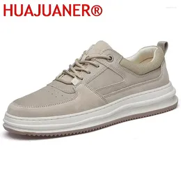 Casual Shoes Men Sneakers Genuine Leather Soft Mens Breathable Lace Up Walking Zapatos Hombre