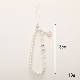 Water Proof Mobile Phone Chain Rope Mobile Phone Accessories Pearl Pearl Pendant Anti-fall Bracelets Pendant Decorate Your Phone