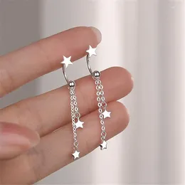 Dangle Earrings Fashion Silver Plated Tassel Star Drop Earring For Women Girls Elegant Wedding Party Jewellery E1049