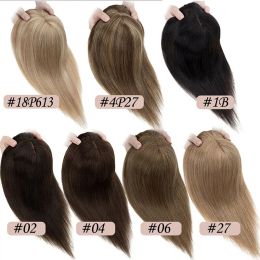 Silk Top Base Women Topper Hair Clip In Real Human Hair Toupper Hairpiece Hair Extensions For Women Wigs 12x13cm Human Hair Wigs