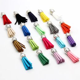 50pcs/lot 38mm Keychain Tassel Vintage Leather Tassels Fringe for Purl Macrame Pendant For DIY Jewelry Making Supplies