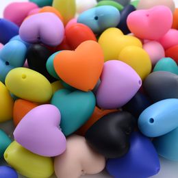 20Pcs 18x20mm Peach Heart Silicone Beads Baby Teethers Eco-friendly BPA Free Teething Beads Necklace Pacifier Chain Accessories