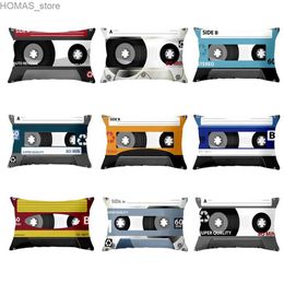 Pillow Vintage Rectangular Cover Peach Skin Sofa Car Cushion Lumbar Magnetic Tape 30x50cm Home Decor Y240401