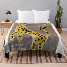 Blankets Vintage Furrier Poster Ad Leopard Throw Blanket Fur Hair Luxury Thicken Summer