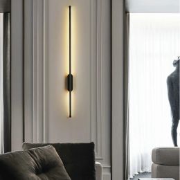 Minimalist Long Strip LED Wall Lamp For Sofa Background Corridor Interior Wall Sconce Bedroom Bedside Home Decor Indoor Lighting