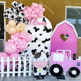 Party Decoration 107pcs Balloon Garland Kit Cream Peach Pink Cow Chain Birthday Backdrop Baby Shower Wedding Gender Reveal Decor