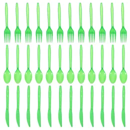 Disposable Flatware Tableware One-off Party Cutlery Plastic Spoons Long Handle Forks Serving Utensils