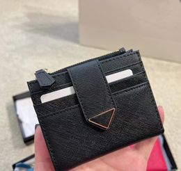 Portafoglio corto di design porta carte borsa donna uomo portafoglio portamonete custodia con cerniera Mini pochette in vera pelle di vacchetta