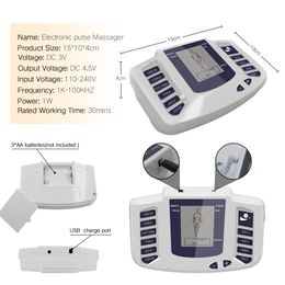 12 Buttons Electric Herald Tens Muscle Stimulator EMS Acupuncture Body Massage Digital Therapy Machine Electrostimulator 823BR