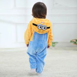 Yellow Cute Suit Unisex Baby Romper Flannel Baby Boy Overall Infant Toddler Christmas Newborn Baby Girl Clothes 0-24 Month RL2-V