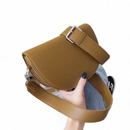 retro Solid Color Saddle Bag High Quality Leather Shoulder Bags for Women 2023 New Simple Ladies Crossbody Bag Designer Handbags 03no#