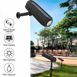 Solar Spotlights Outdoor Lawn Lights Landscape IP65 Waterproof Powered Wall Lamp Villa Garden Decorative