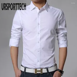 Men's Dress Shirts High Quality Men Shirt Long Sleeve Solid Candy Color Slim Fit Formal Business Brand Man Plus Size