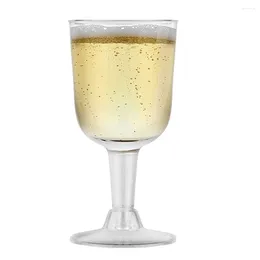 Baking Moulds Clear Plastic Wine Glass Recyclable - Shatterproof Goblet Disposable & Reusable Cups For Champagne Dessert 12Pcs
