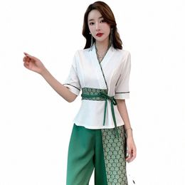 woman Work Clothes Shirt Pants Suit Hotel Waiter Beauty Sal Spa Massage Nail Cafe Foot Bath Technician Overalls Uniform d3J2#