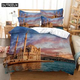 Bedding Sets Cruise Ship 3D Digital Home Bedclothes Super King Cover Pillowcase Comforter Textiles Set Bed