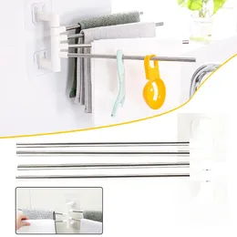 Hooks Wall Mounted Swing Towel Bar Stainless Steel Bathroom Hanger Rack Rotation Holder Bath Bars SEC88