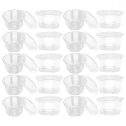Disposable Cups Straws 50 Pcs Dessert Cup Pudding Package Bowl Takeout Food Container Ice Cream Bowls Plastic