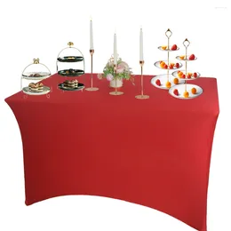 Table Cloth Spandex Cover Fitted 10Ft Tablecloth Stretchable Wrinkle-Free For Wedding Party Tradeshows Christmas Cocktail