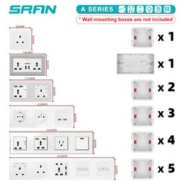 SRAN wall rj45 socket,5 category computer network interface new flame retardant PC panel 86mm*86mm white internet outlet