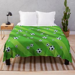 Blankets Seamless Pattern Of Soccer Field And Balls Throw Blanket Bed Sofas Single Sofa