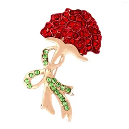 Brooches Women Rhinestone Brooch Pin Mother's Day Gift Alloy Carnation Flower Corsage Lapel For Brides Dress DIY Craft Bag Scarves