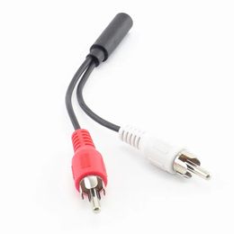 new 2024 3.5mm RCA Female connector jack Stereo Cable Y plug to 2 RCA Male Adapter 3.5 Audio aux Socket connector to Headphone music wirefor