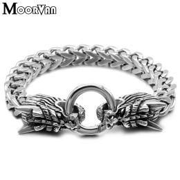 Bracelets Moorvan Punk Chinese Style Chinese Dragon Cool Men Bracelet Double Dragon National Wind Decoration Hot Street Jewelry VB970