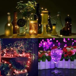 1m 2m 3m 5 m koppartråd LED -strängljus Batterier Drift Holiday Lighting Fairy Garland för julgran Bröllopsfestdekor