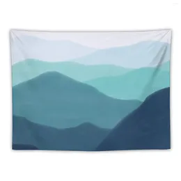 Tapestries Blue Gradient Mountains Tapestry Christmas Decoration Wall Items