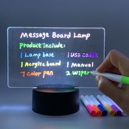 Message Board Lamp With 7 Colours Erasable Markers Rewritable Light Board For Desk Kids Bedroom Sleep Led Night Light Room Decor