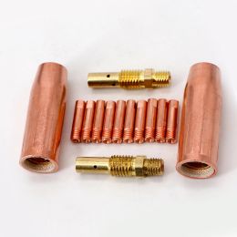 14pcs MIG Welding Nozzles 0.035" Kit For Twe Co 100L Contact Tip Gas Diffuer Nozzle M3 Soldering Torch Consumables Part