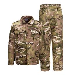 Children Camouflage Uniform Long Sleeve Suit Summer Thin Breathable School Students Camp Military Training Uniform