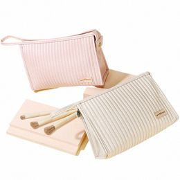 new 2024 Candy Colour Cosmetic Bag Women PU Waterproof Makeup Bag Ladies Purses and Handbags Make Up Pouch Toiletry Bag Neceser q85F#