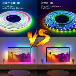 WS2811 RGBIC COB LED Strip Pixel Addressable Full Dream Colour Flexible 720LEDs/m Smart Led Tape Lights DC12V/24V for Room Decor