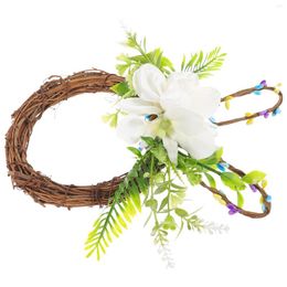 Decorative Flowers Easter Wreath Wall Decoration Party Supplies Garland Flower Front Door Hanging Festival Scene Rattan