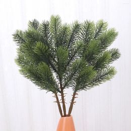 Decorative Flowers 2 Pcs Leaves Christmas Tree Decorations Artificial Pine Needles Branches Xmas Leaf
