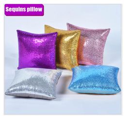 11 colors glitter sequins pillow case solid color cushion home car comfortable decor waist cushion cover Sofa Pillowcase 4040cm9297617