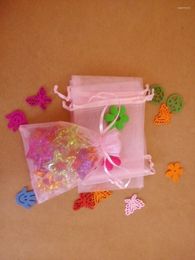 Gift Wrap 20 30cm 200pcs Organza Bag Pink Drawstring Jewellery Packaging Bags For Tea/gift/food/candy Small Transparent Yarn