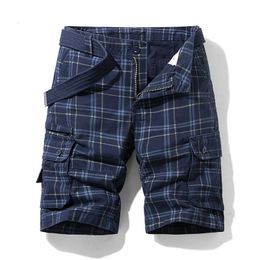 Men Shorts Fashion Plaid Beach Shorts Mens Casual Camo Camouflage Shorts Military Short Pants Male Bermuda Cargo Overalls 240313