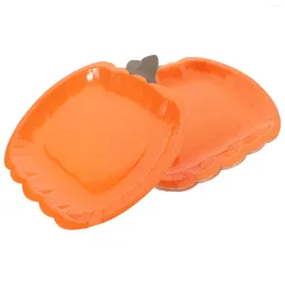 Disposable Dinnerware Halloween Pumpkin Paper Plates Party Supplies Dessert Dinner Delicate Fruit