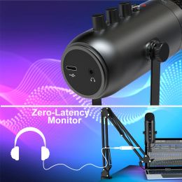 Haomuren Podcast Condenser Microphone with Boom Arm Stand,USB Gaming Mic for PC phone Karaoke Streaming Recording Youtube K66S