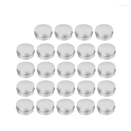 Storage Bottles 24Pcs 100Ml Tins Silver Aluminum Screw Top Round Steel With Lid Containers