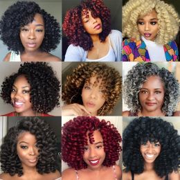 Ombre Jumpy Red Ginger Wand Curls Crochet Hair 1B 27 30 350 613 Purple Grey Colours jamaican twist braiding Hair 20 Strands/Pack