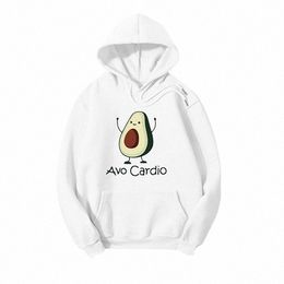 blyuki Cute Avocados Pattern Print Casual Hoodies Women Autumn Winter New Simple Lg Sleeve Student Sweatshirt Plus Size Top V5ey#