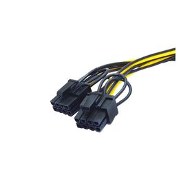 NEW 2024 20CM Pc Power Supply CPU Molex 8 Pin To 2 PCI-e 8 (6+2) Pin Pci Express Graphics Card Connectors Internal Cable Power Splitters