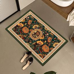 Bath Mats American Style Retro Bathroom Floor Absorbent Quick-drying Rug Pad Toilet Mat Diatomite Non-slip Doormat